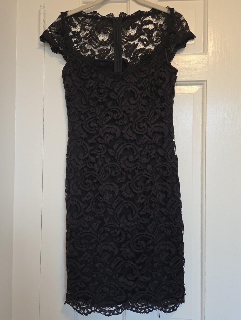 Esprit Navy Lace Cap-Sleeve Sheath Dress